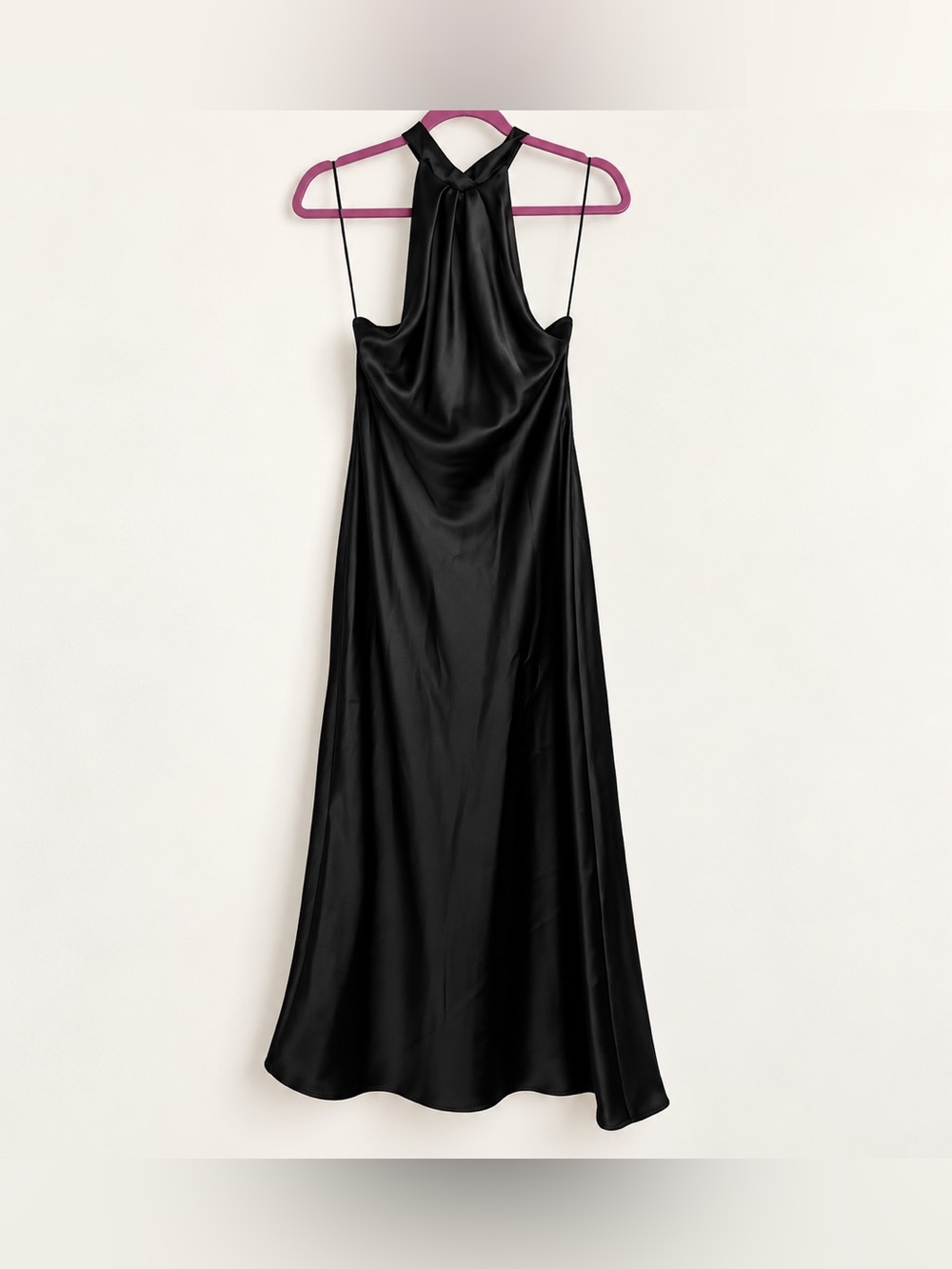 Zara Open Back Satin Midi Dress